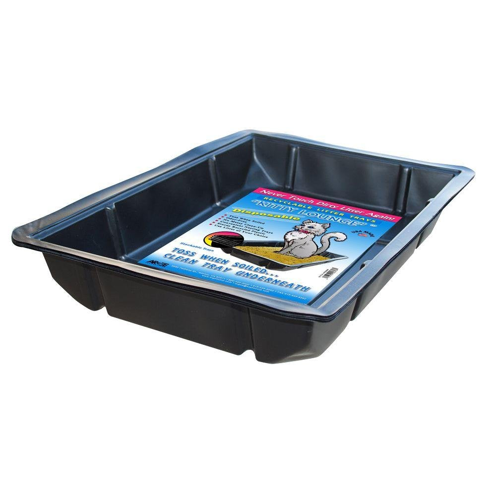 Kitty Lounge Disposable Litter Tray, Black, 100-Pack- Argee RG606/100