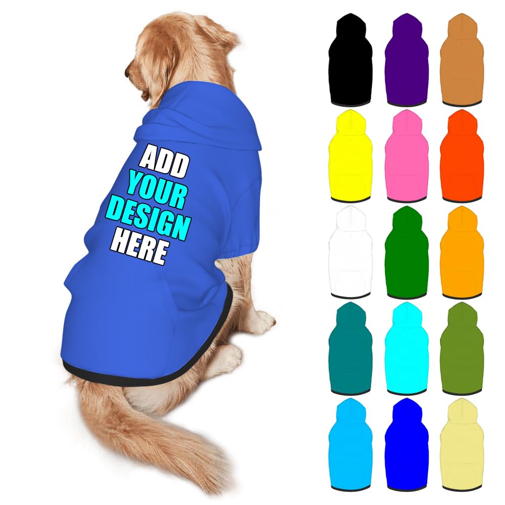 Mynvzrk Customized Dog Hoodie with Name Logo Personalized Text Soft & Warm for Puppy Sweatshirt Hooded for Small Medium Large Dogs Girl/Boy Cats/Kitten, MediumPurple, M