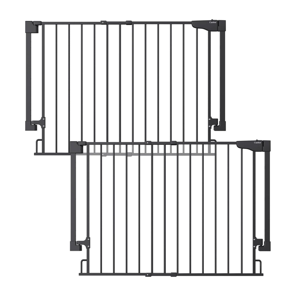 Cumbor 2 Pack 29.2-43" No Bottom Bar Baby & Dog Gate for Stairs & Doorways