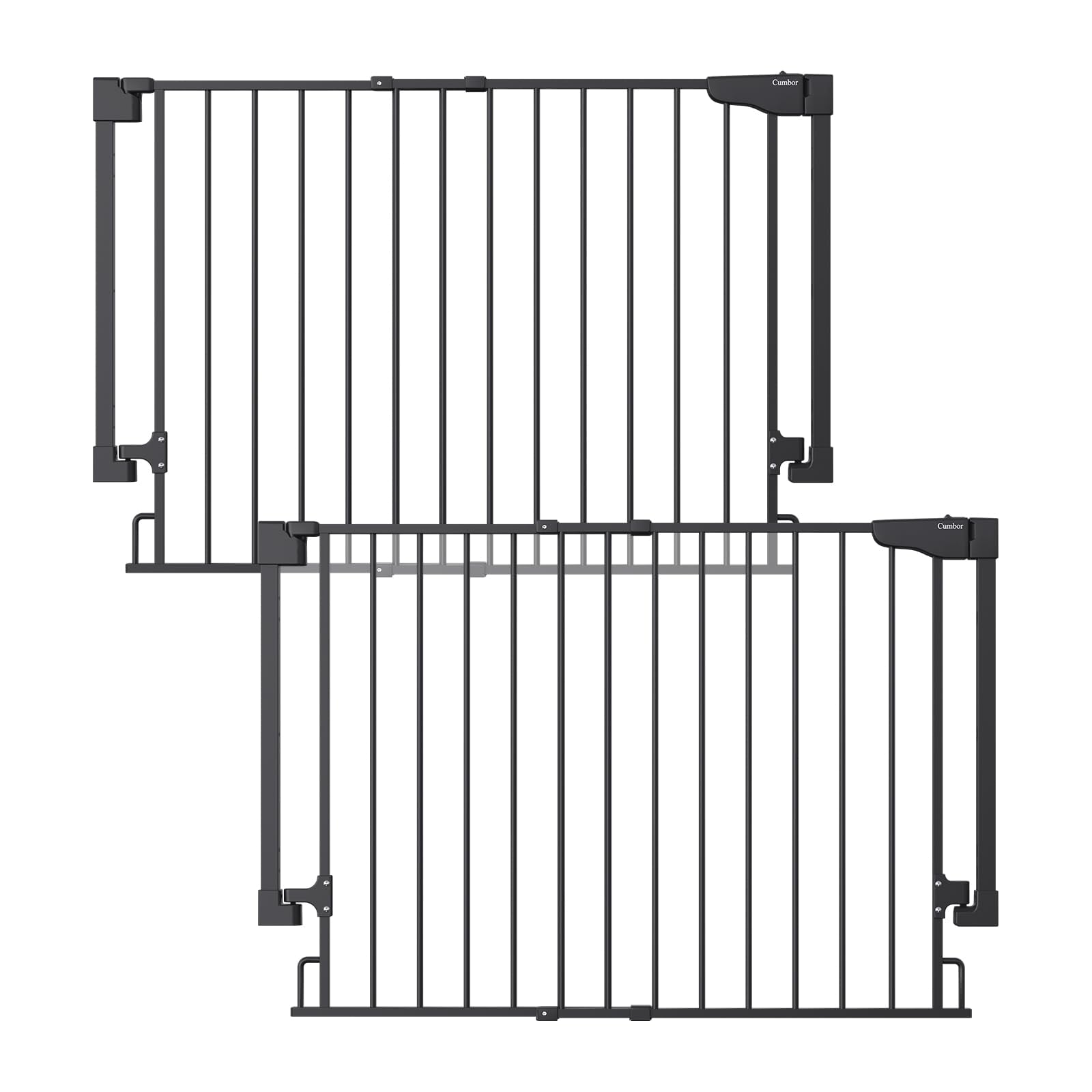 Cumbor 2 Pack 29.2-43" No Bottom Bar Baby & Dog Gate for Stairs & Doorways