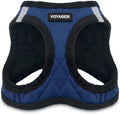 Best Pet Supplies - All Weather Plush, Reflective, No Pull Harness for Small, Medium Dogs, Cats - Secure with Hook & Loop Fastener, Buckle, Double D-Rings - Royal Blue Faux Leather, XS