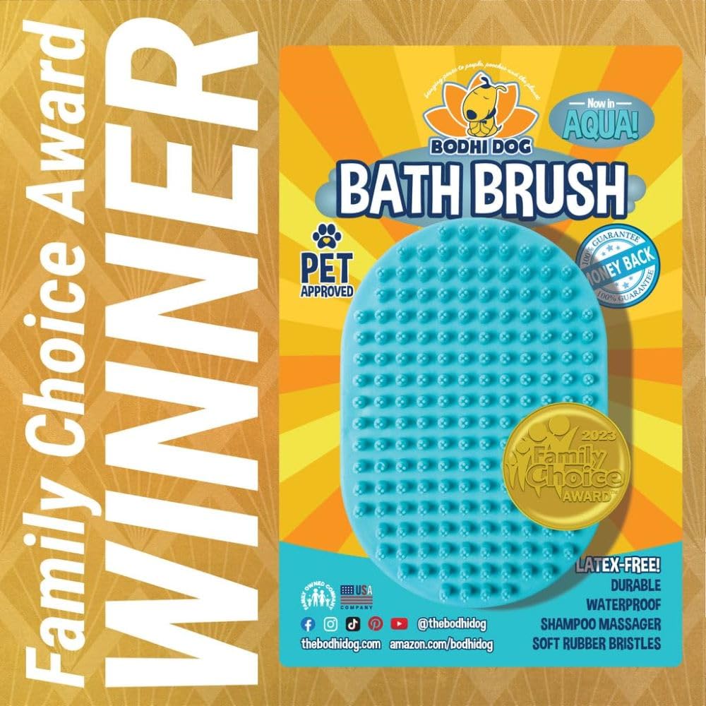 Bodhi Shampoo Brush | Pet Shower & Bath Supplies for Cats & Dogs Grooming | Long & Short Hair Dog Scrubber for Bath | Professional Quality Dog Wash Brush