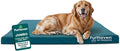 Furhaven Water-Resistant Cooling Gel Dog Bed for Large Dogs w/ Removable Washable Cover, For Dogs Up to 95 lbs - Indoor/Outdoor Logo Print Oxford Polycanvas Mattress - Deep Lagoon, Jumbo/XL