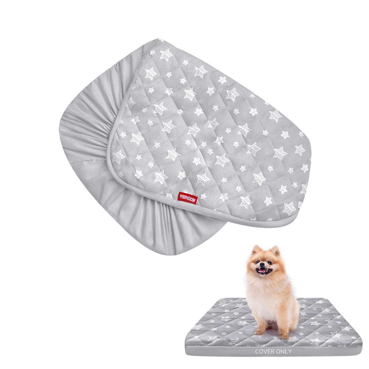 Waterproof Dog Bed Covers Replacement Lovely Grey Star Print, 35x44 Inches