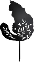 Maine Coon Cat Garden Statue, Black Cat Decor for Outdoor Memorial Yard