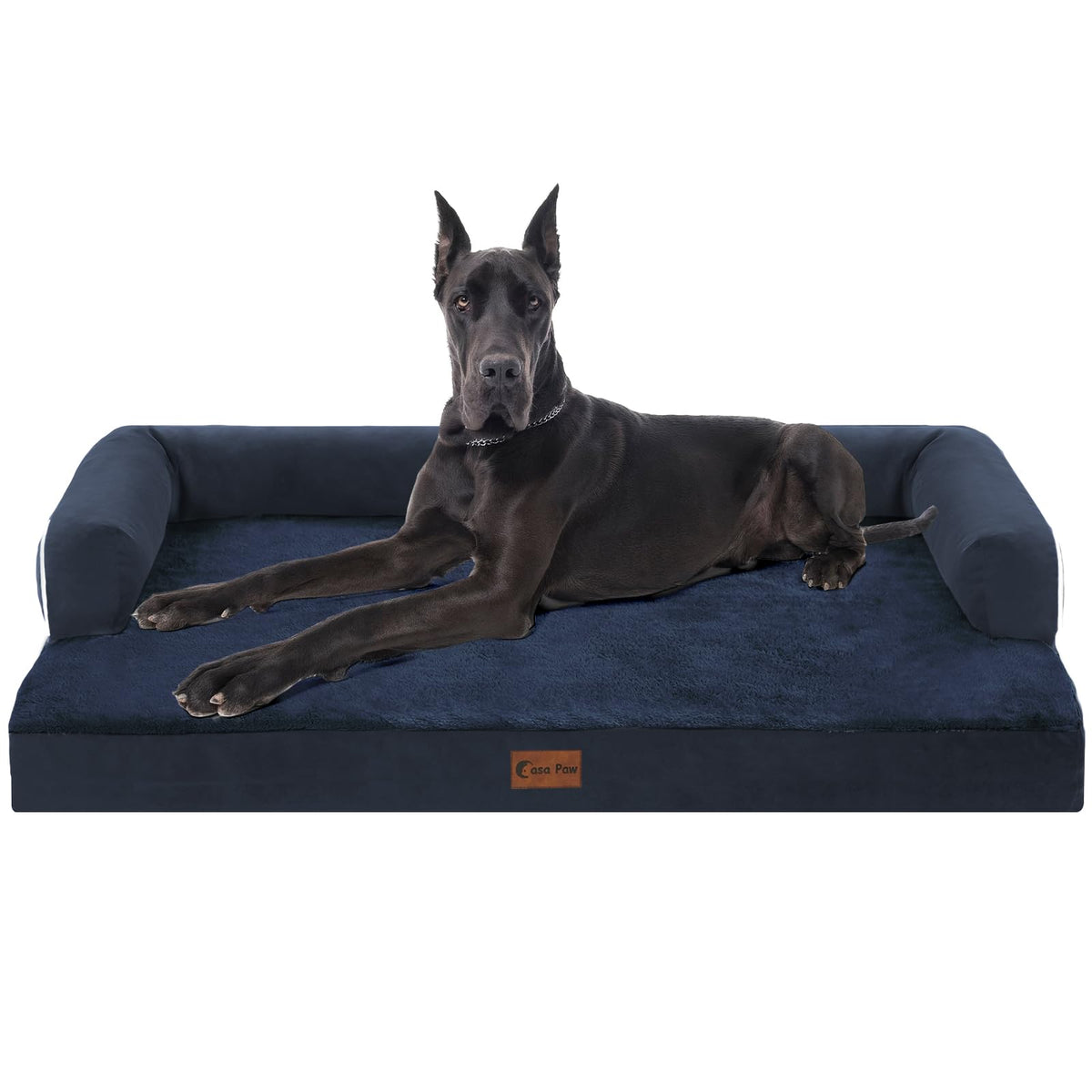 Casa Paw Orthopedic Washable Dog Bed for Extra Large Dogs, 45x35in, Grey