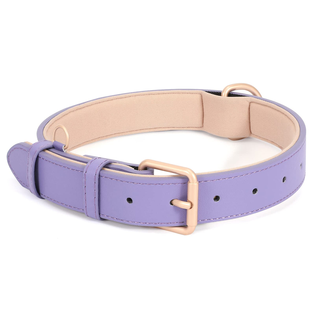 WHIPPY Airtag Leather Dog Collar GPS Tracker Air Tag Puppy Collar Adjustable Soft Leather Padded Dog Collar with Airtag Holder Case for Small Medium Large Dog Pet Backpack,Pink,S