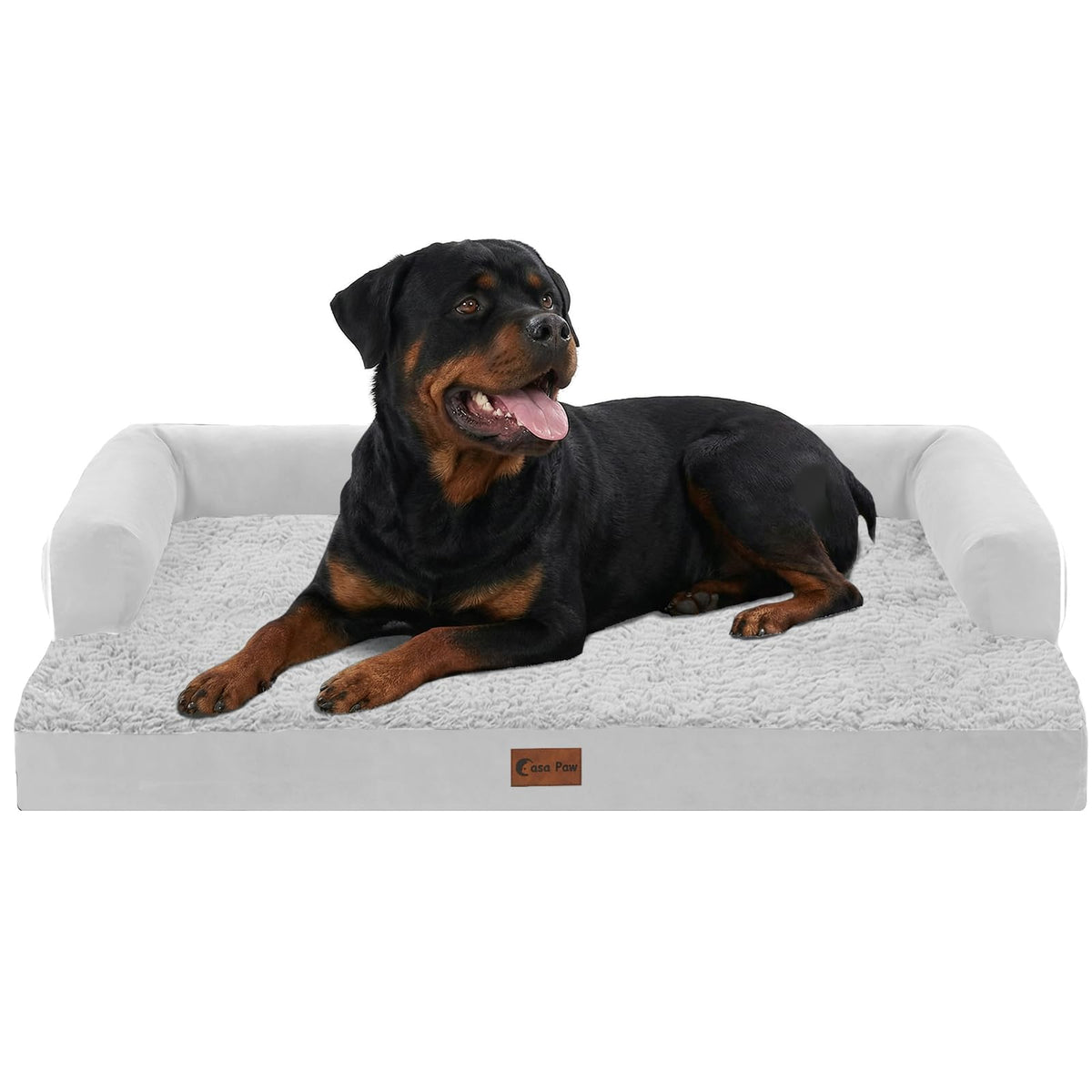 Casa Paw Orthopedic Washable Dog Bed for Extra Large Dogs, 45x35in, Grey