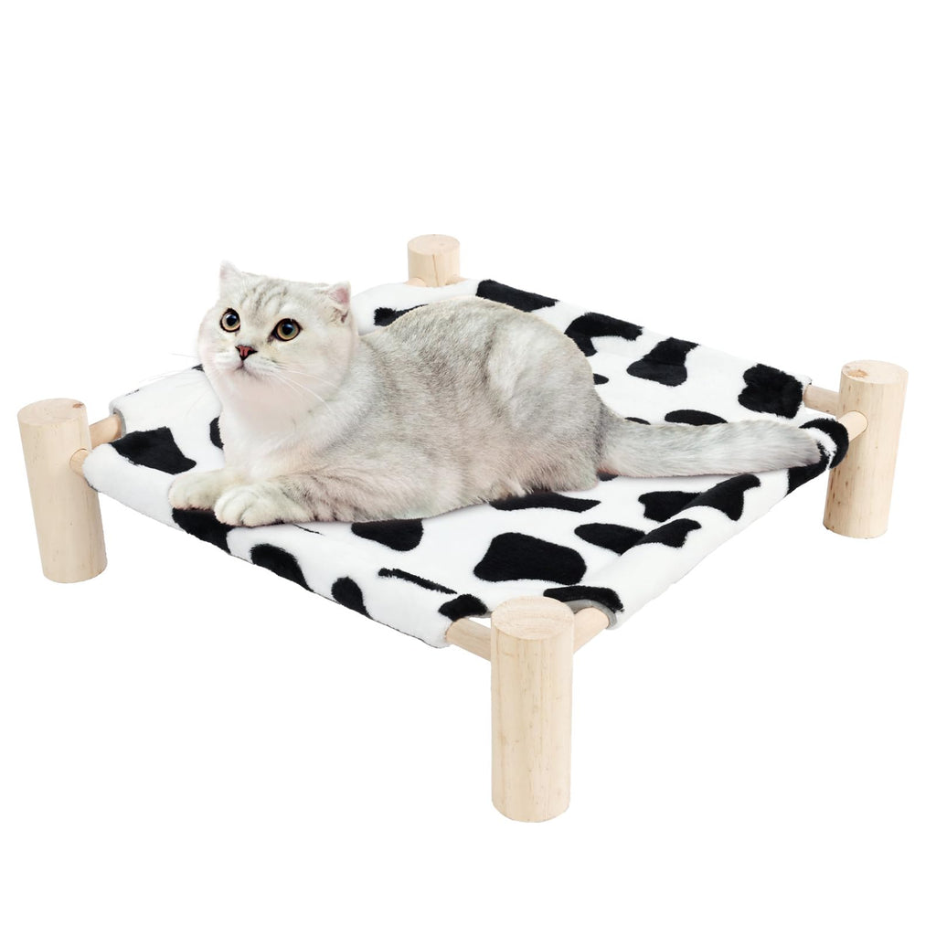 Patas Lague Cat Hammock Bed Small Eleveted Dog Bed 19x19 in Cow Prints