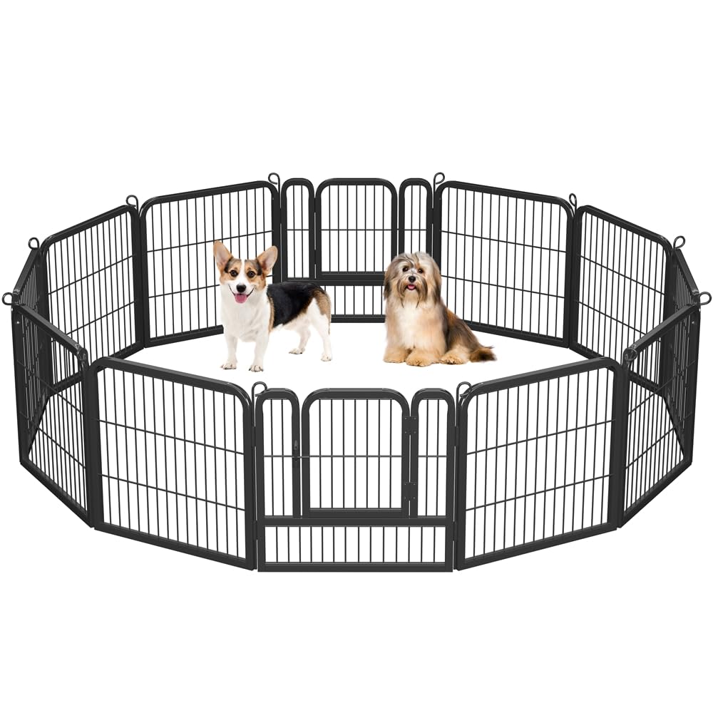 Yaheetech Dog Playpen 32in 6 Panels Pet Fence for Indoor Yard RV Camping