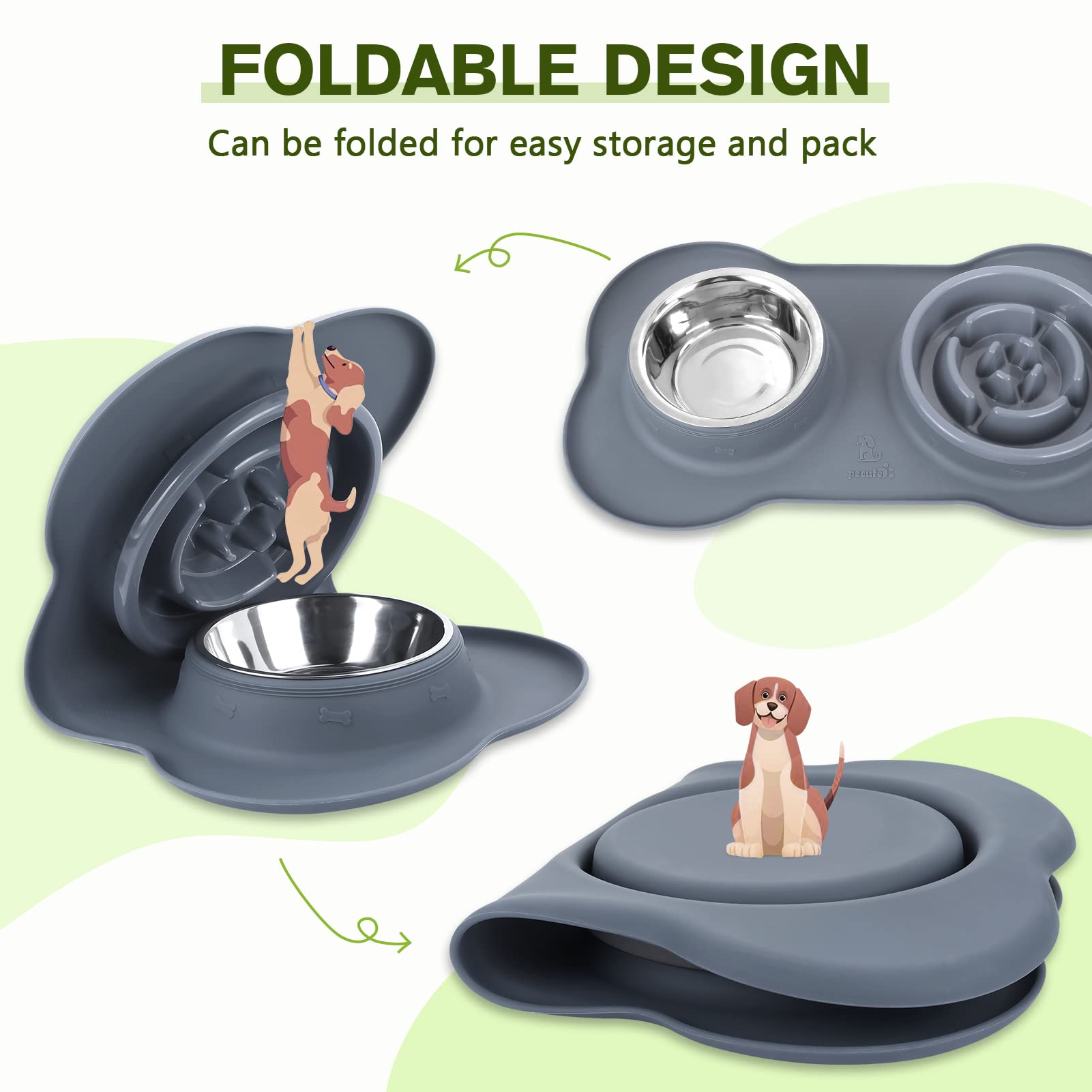 Pecute Slow Feeder Dog Bowls to Slow Down Eating, Dog Slow Feeder Bowl