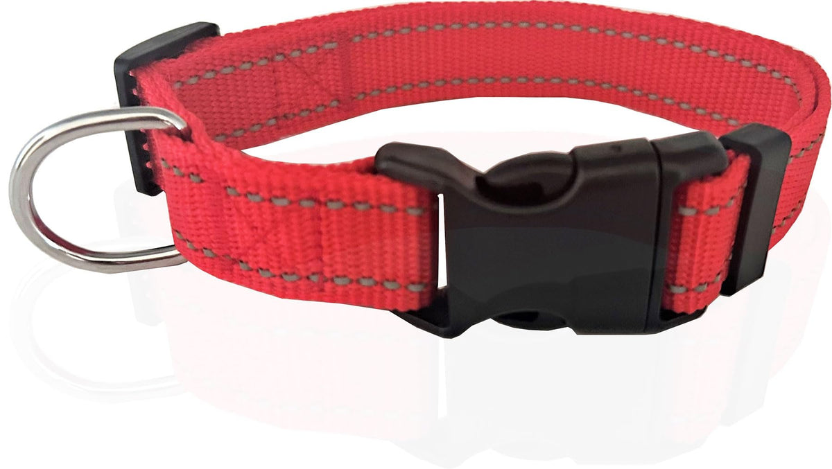 Adjustable Nylon Dog Collar, pet Collar 1 Inch 3/4 Inch 5/8 Inch Wide, for Large Medium Small Dogs (L(1" x 16-23"), Brown)