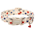DOGWONG Valentine's Dog Collar-Hearts Print Dog Collar for Large Cute Dog Collars Spring Female Male Pet Gift Adjustable Heavy-Duty Soft Collar，XL