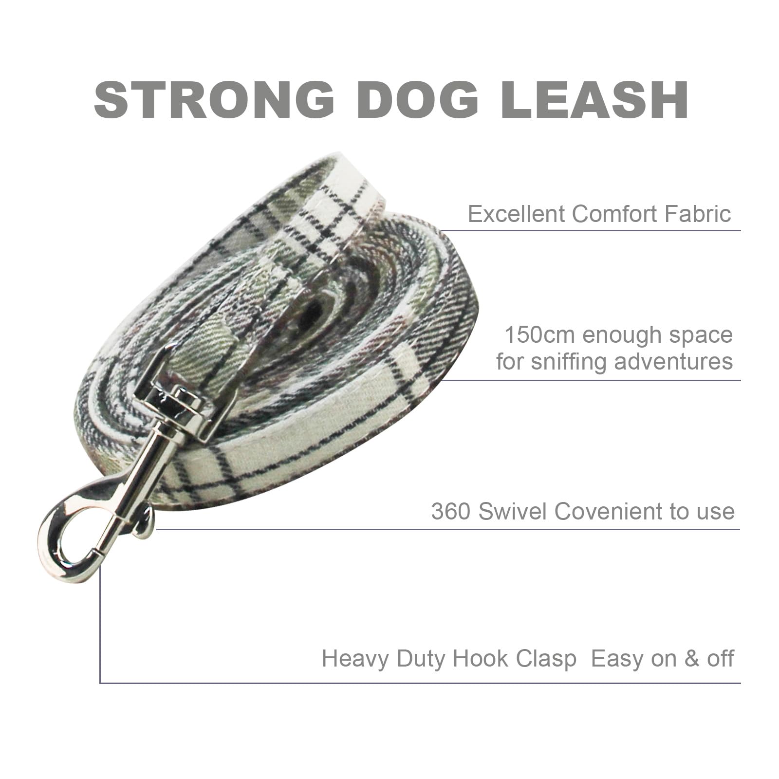 SuperBuddy Dog Collar and Leash,Breathable Adjustable Dog Collar-Safe Buckle-Collars for Small Medium Large Pet