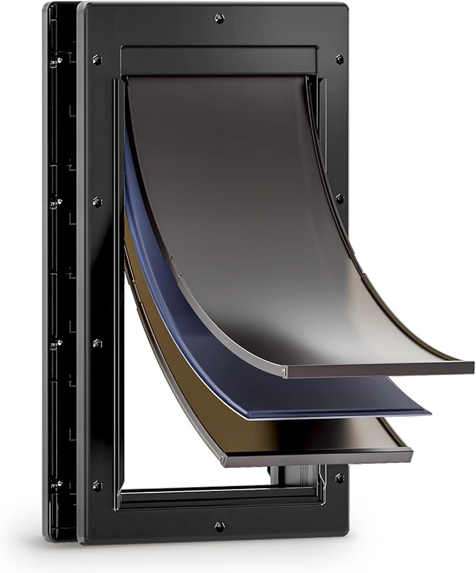 PETCOMING 3-Flap Plastic Extra Large Dog Door for Door