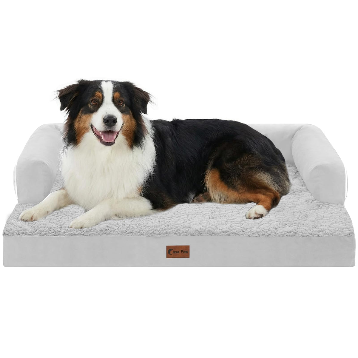 Casa Paw Orthopedic Washable Dog Bed for Extra Large Dogs, 45x35in, Grey