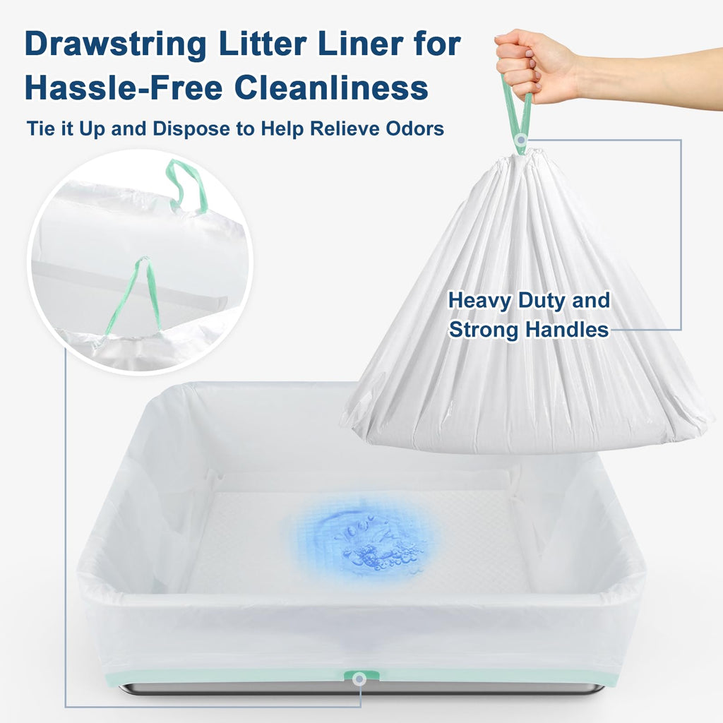 SuzziPaws L Stainless Steel Sifting Litter Box for Pine Pellets Multi-Cats