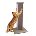 SmartCat Ultimate Scratching Post – Gray, Large 32 Inch Tower - Sisal Fiber, Simple Design - For All Cats
