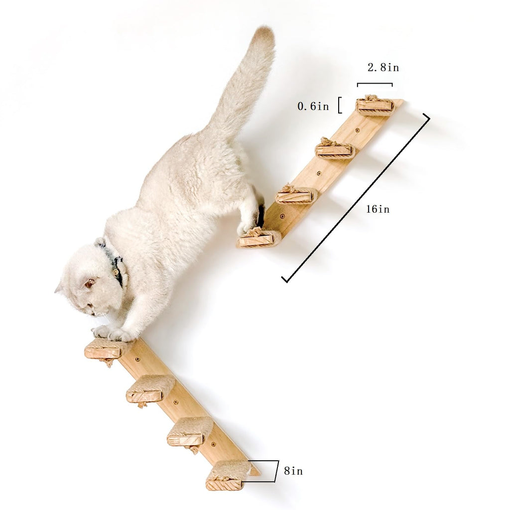 2 Pack 4 Steps Cat Wall Shelves and Stairs with Sisal Rope.Cat Wall Steps/Ladder Furniture ＆ cat Tree Supplies(Catstairs 2Pack-4Steps)