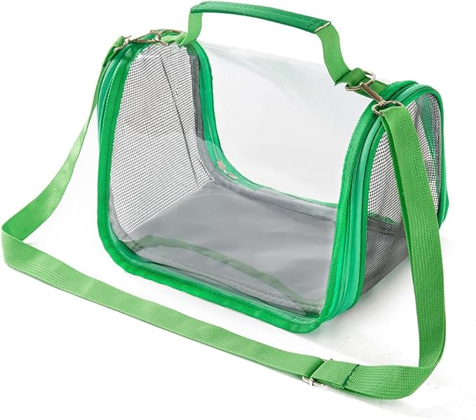 Reptile Small Animal Travel Carrier - Portable Ventilated Pet Carrier for Bearded Dragons, Lizards, Sugar Gliders, Hedgehogs, Rats, Birds, Guinea Pigs etc | Escape-Proof