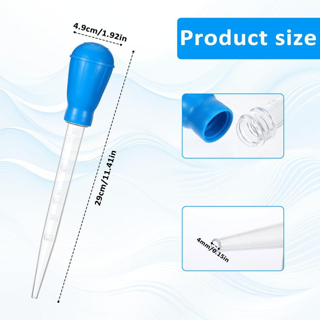 Qulkws Aquarium Cleaning Dropper, 30ml Aquarium Clean Pipette Dropper, Manual Fish Tank Water Changer, Gravel Cleaning Straw, Fish Tank Cleaning-Tool, Feeder Pipette (Blue)