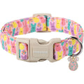 DOGWONG Easter Dog Collar,Cute Bunny Eggs Dog Collar Pink Babbit Pet Collar Girl Dog Collar Puppy Adjustable Soft Dog Collars for Small Dogs