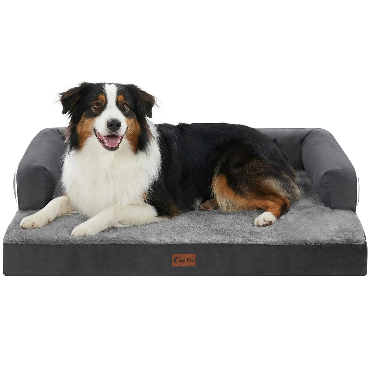 Casa Paw Orthopedic Washable Dog Bed for Extra Large Dogs, 45x35in, Grey