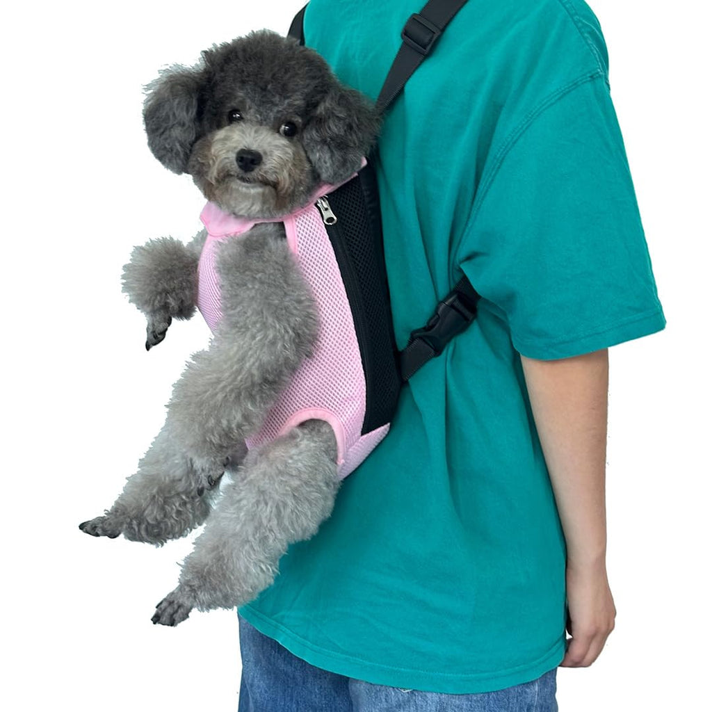 QQLe Dog Carrier Backpack, Breathable Mesh Chest Carrier for Small Dogs