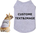 Custom Dog Shirt,Personalized Pet Apparel with Name Text Photo Image,Lightweight Breathable Puppy Kitten Cotton Vest for Small Medium Large Dogs Cats,Puppy Gift (Gray, XX-Large)