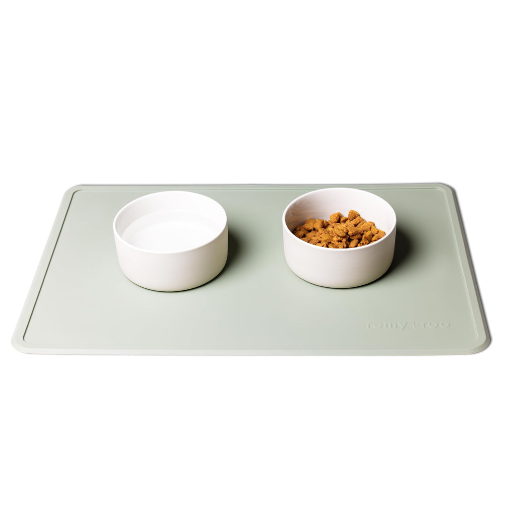 Remy+Roo Silicone Dog Food Mat for Pet Bowls - Sage - 23.6 x 15.7 Inch