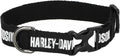 Harley-Davidson Cotton Webbing H-D Text Adjustable Pet Collar – Black/White (S)
