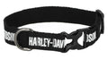Harley-Davidson Cotton Webbing H-D Text Adjustable Pet Collar – Black/White (M)
