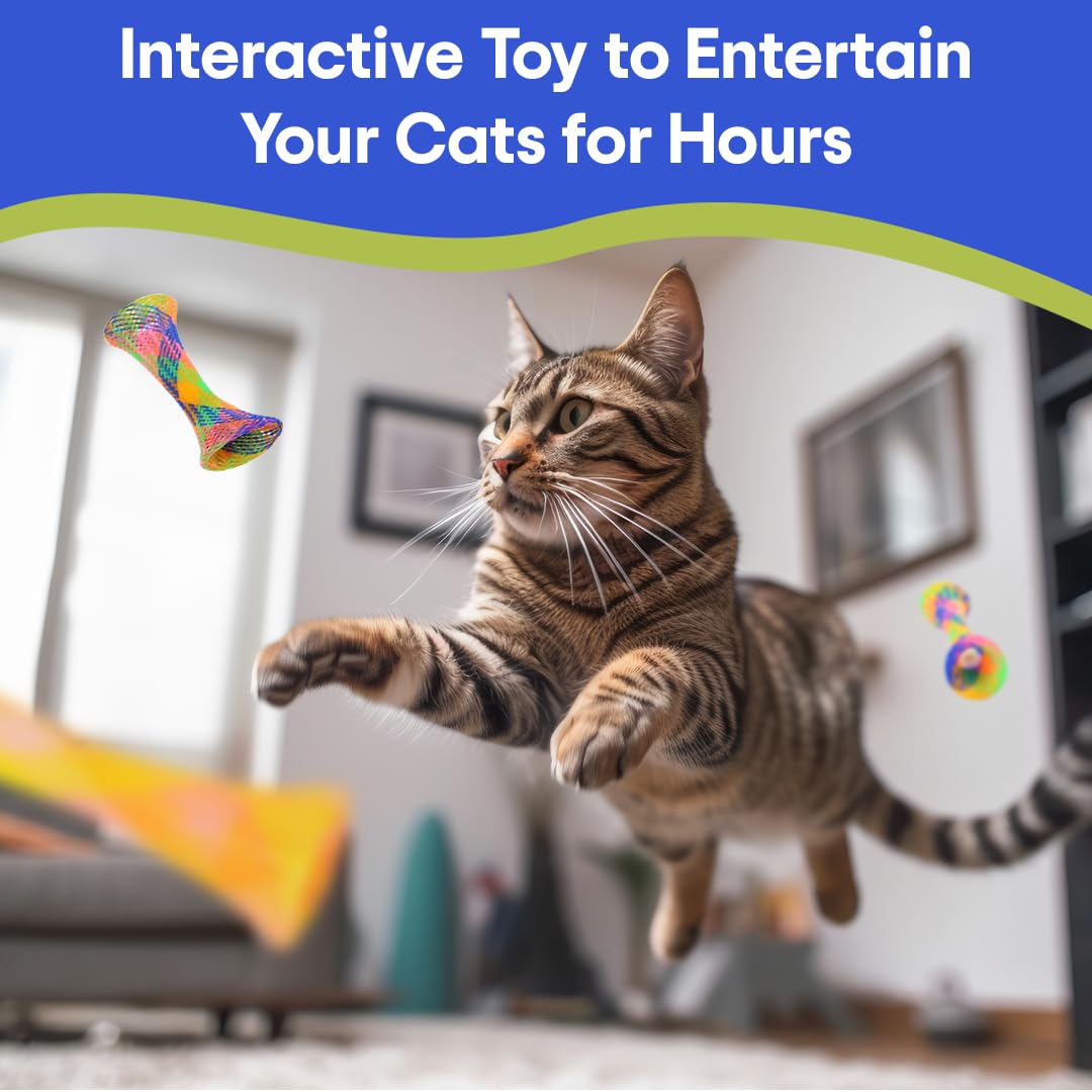 SPOT Kitty Fun Tubes Cat Toy with Catnip Inside | Bouncy Interactive Mesh Toy for Cats and Kittens to Bite, Swat and Chase | 3 Pieces