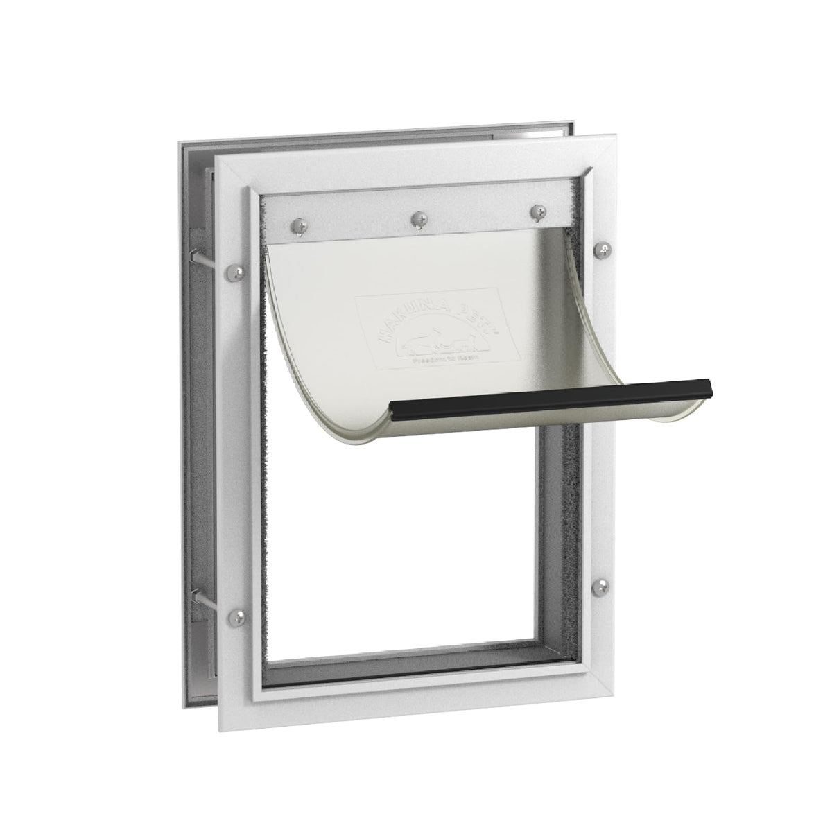 Hakuna Pets Aluminum Dog & Cat Door - 2-Way Lock Pet Door for Wall, Screen