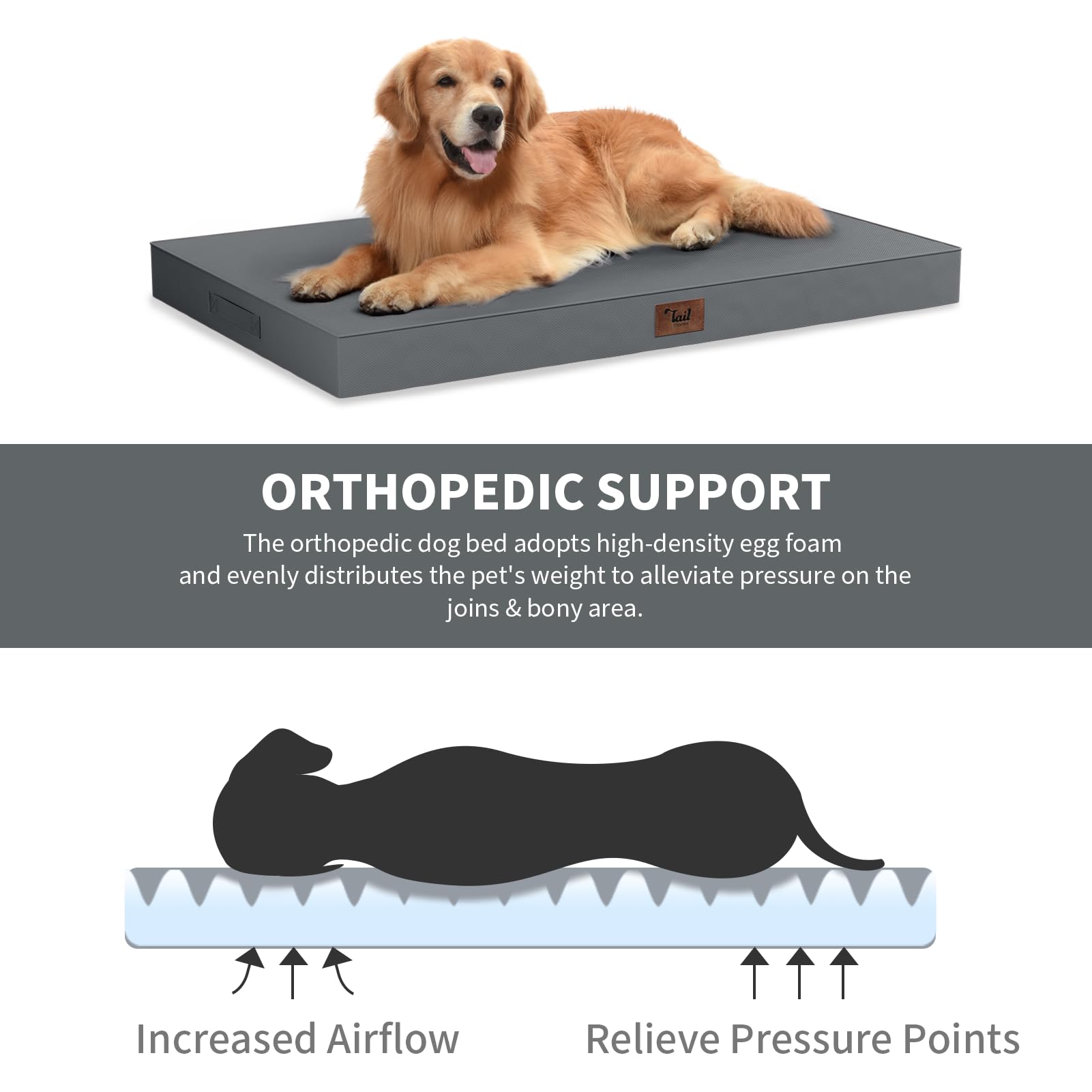 Tail Stories Outdoor Extra Large Dog Crate Bed XXL for Giant Breed Dogs