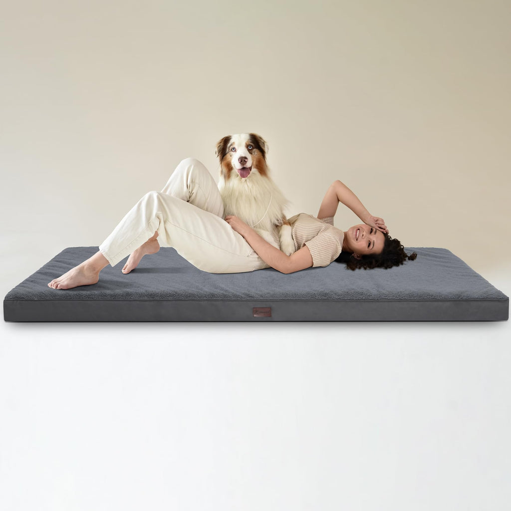 MIHIKK Waterproof Orthopedic Human Dog Bed 75x38 Grey