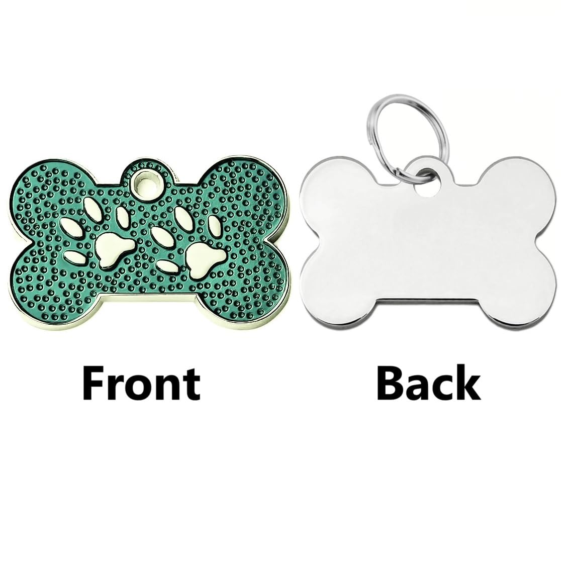 Personalized Dog/Cat Cute Paw Pet ID Tag with Unique Laser Engraving Name and Phone Number for Pet Collar or Key Chain (Pink)