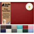GORILLA GRIP 100% Waterproof Raised Edge BPA Free Silicone Pet Feeding Mat, Dog Cat Food Mats Contain Spills Protects Floors, Placemats for Cats and Dogs Water Bowl, Pets Accessories 23x15 Red