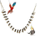 BNOSDM Wooden Bird Ladders Parrot Bridge Rope Ladder Bird Toy Pet Climbing Ladder Parakeet Cage Accessories Suit for Budgie, Lovebird, Conure, Cockatoo, Finch