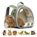 Bunny Carrier, Guinea Pig Carrier,Small Animal Carrier Backpack for Rabbit,Bearded Dragon, Lizard,Hamster,Kitten. Breathable Pet Travel Cage Bag (Army Green)