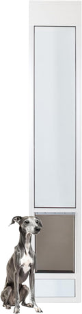 PetSafe Sliding Glass Pet Door - No-Cut DIY Install Doggy Door for Renters - Aluminum Frame - Adjustable Height 91 7/16" to 96" - Ideal for Large Dogs Up to 130 lb - White