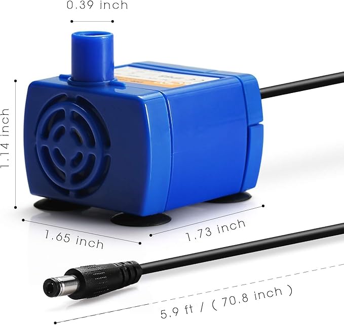 Happypapa Pet Fountain Pump Replacement Cat Water Fountain Pump Replacement for Flower Fountain Automatic Pet Water Dispenser Replacement Pump Come with Adapter