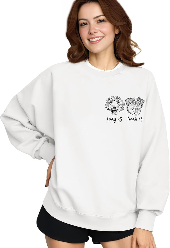 Custom Dog Face Sweatshirt Hoodie T-Shirt, Custom Pet Name, Personalized Pet Photo, Dog Lovers Gifts, Christmas