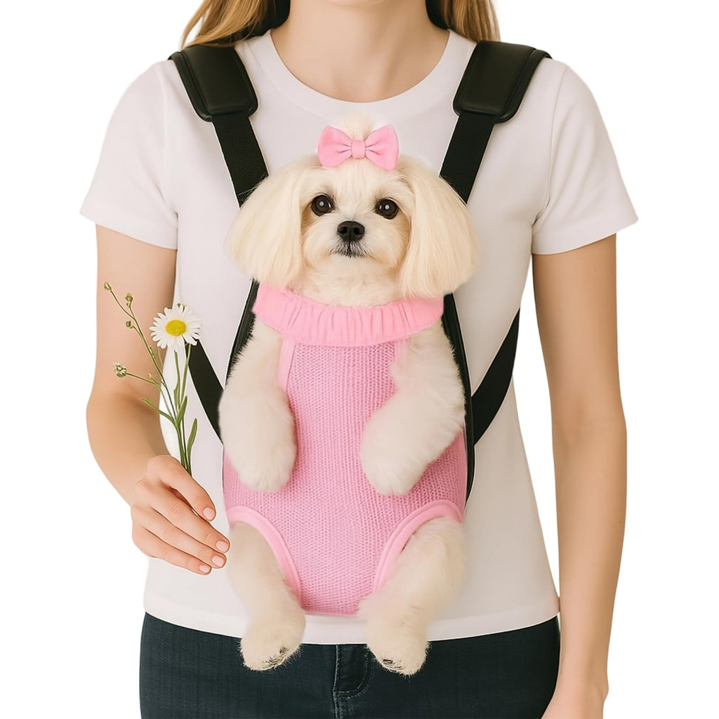 Mosago Dog Backpack Carrier, Front Chest Carrier for Small Dogs, Pink, XL