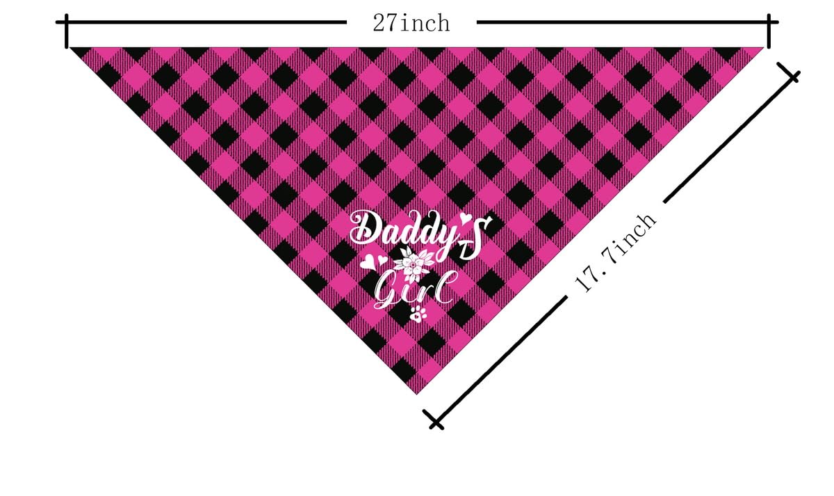 Dog Bandana for Happy Birthday Mom - Classical Plaid Printing Scarf Accessories, Pet Gift for Mom's Birthday Party (L16)
