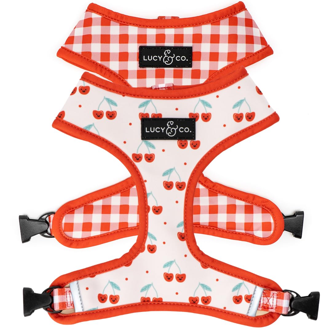 Lucy & Co. Reversible Dog Harness - Water-Repellent Neoprene, Dual-Print Design, Easy Swap Style, Adjustable Comfort Fit - Set Sail Reversible Harness - X-Large