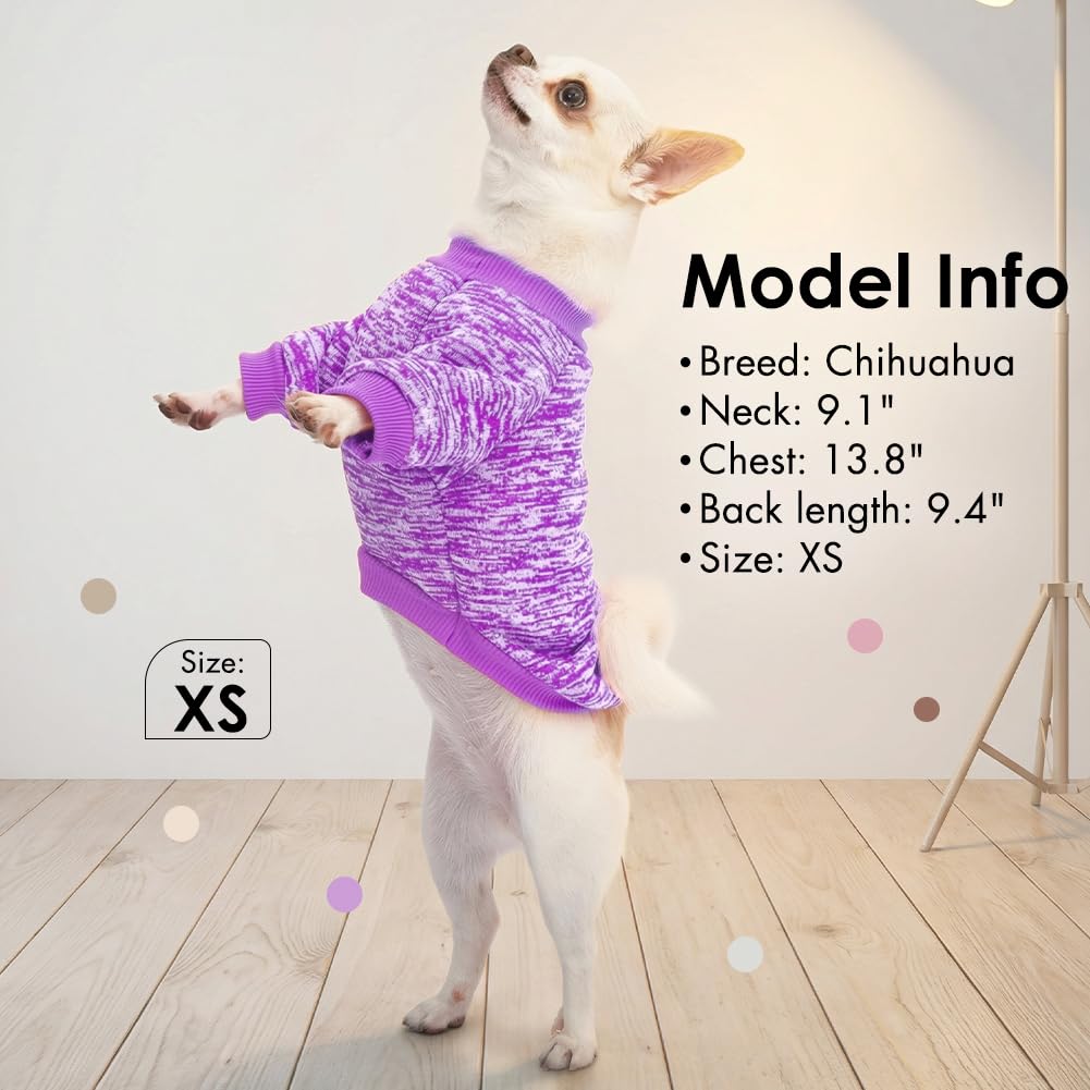 1 Pack Dog Sweaters for Small Dogs Girl Boy Winter Fleece Clothes Warm Soft Dog Sweatshirt Outfit for Dogs Cats Pet Apparel