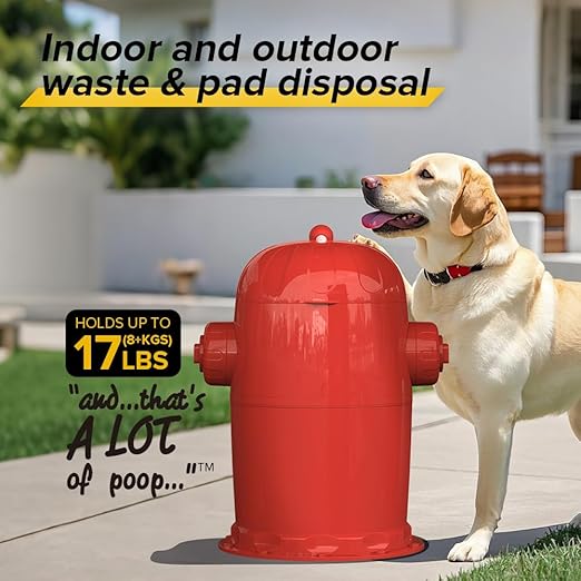 Red Rocket Pets Dog Poop Trash Can Large Doggy Twist'R Pack, 12x Refills Bags 12xPoop bags rolls 6x Charcoal Sachets, No Smell Litter Storage Container, Litter Disposal System