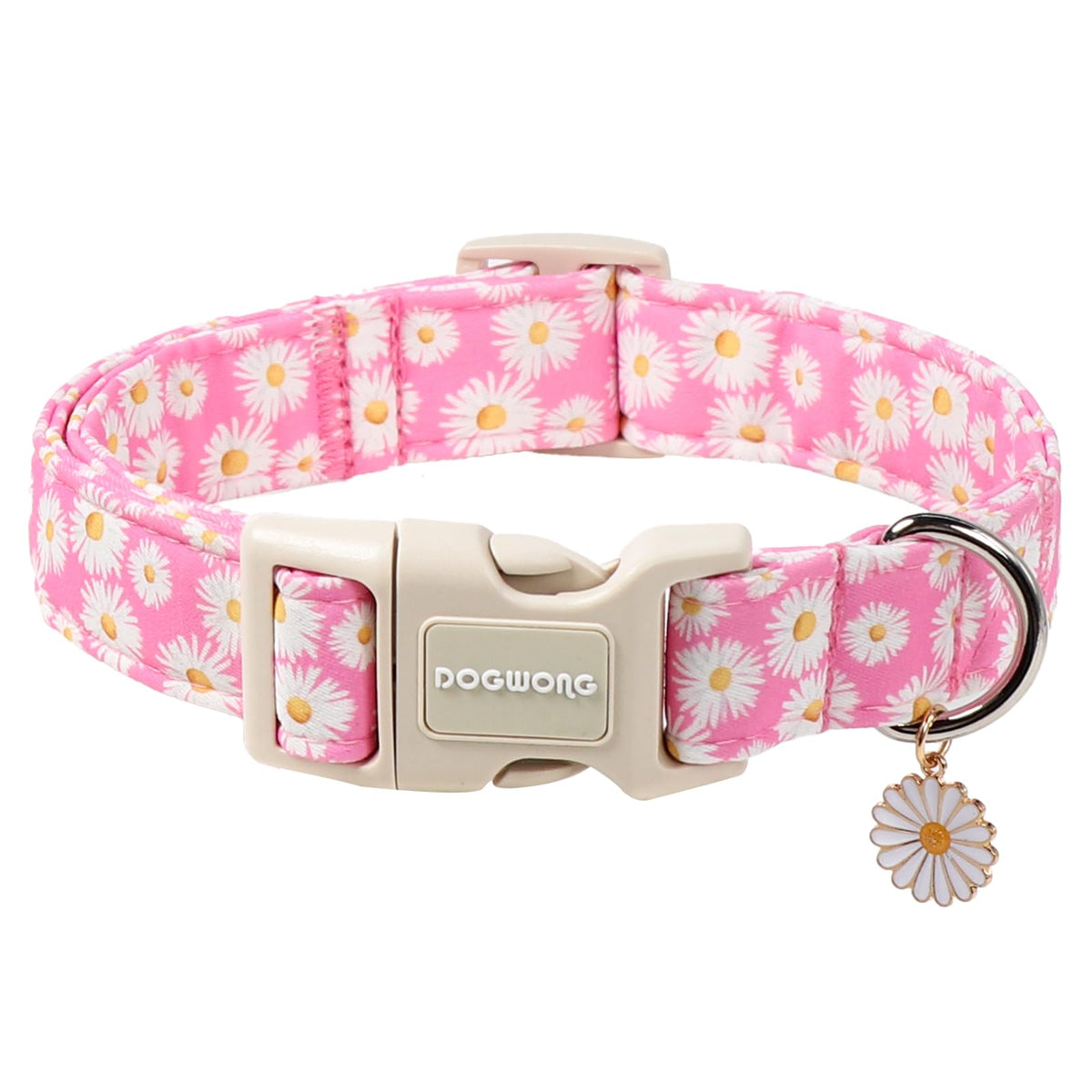 DOGWONG Cotton Hemp Dog Collar, Heavy-Duty Black Dog Collar Adjustable Soft Natural Fabric Pet Cute Wedding Puppy Necklace for Small Medium Large Dogs