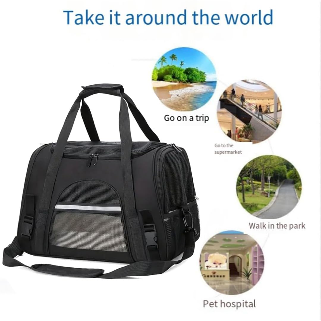 QQLe Cat Carrier Bag, Airline Approved Soft Carrier for Cats & Small Dogs